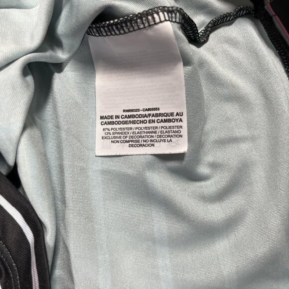 Nike Tiger Woods Collection Polo Shirt Mens Medium Black Striped Dri-FIT Golf - Picture 7 of 9